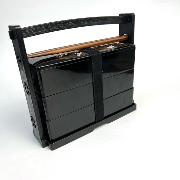 Lacquerware Japanese Bento Lunch Box 3 Layer Container Made In Japan - Picture 3 of 7